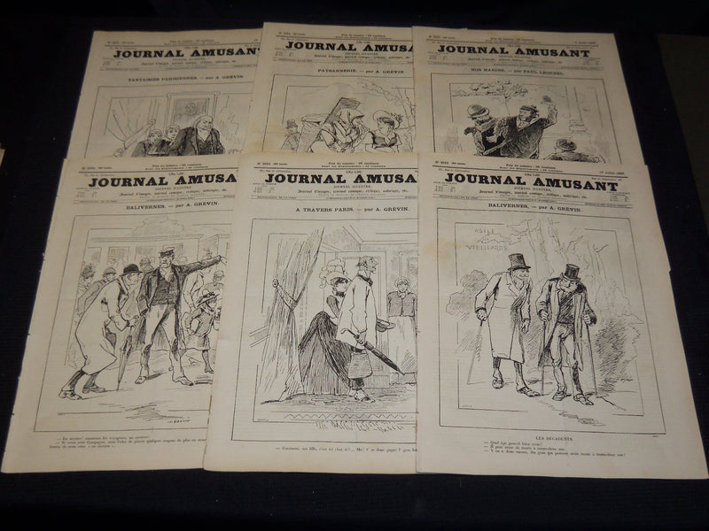 1886 JOURNAL AMUSANT ILLUSTRE FRENCH MAGAZINE LOT OF 34 - FASHION ILLUS- O 3197L
