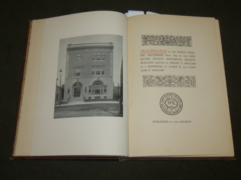 1893 THE ENGLISH MEMORIAL BOOK - NEW HAVEN COLONY HISTORICAL SOCIETY - KD 6224