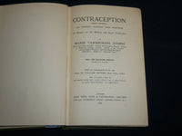 1928 CONTRACEPTION THEORY HISTORY AND PRACTICE BOOK BY MARIE STOPES - KD 7219