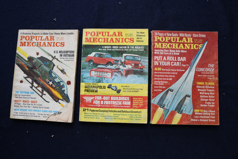 1954-1969 MECHANIX ILLUSTRATED & POPULAR MECHANICS MAGAZINES - LOT OF 13- O 3451