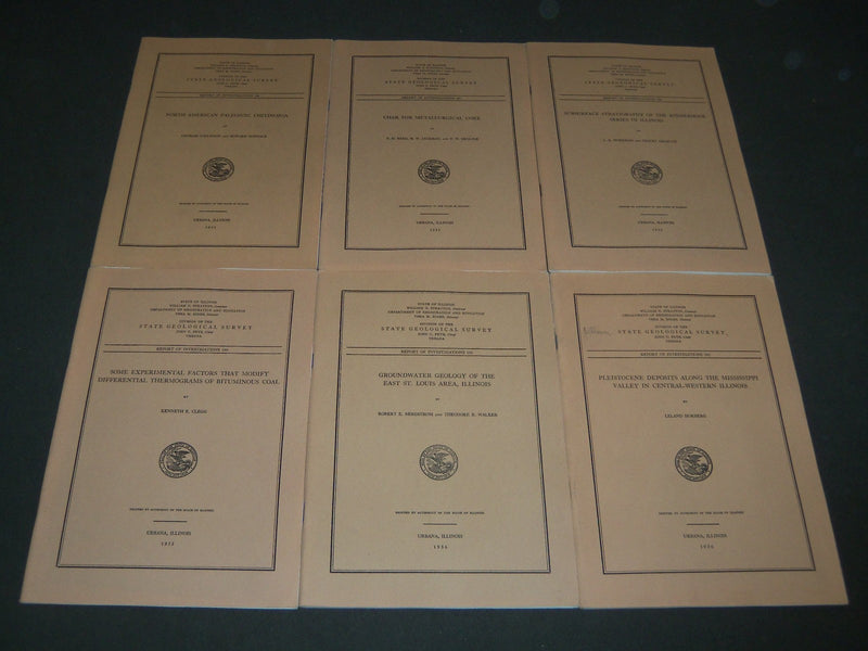 1955 ILLINOIS STATE GEOLOGICAL SURVEY REPORTS LOT OF 6 - WR 99