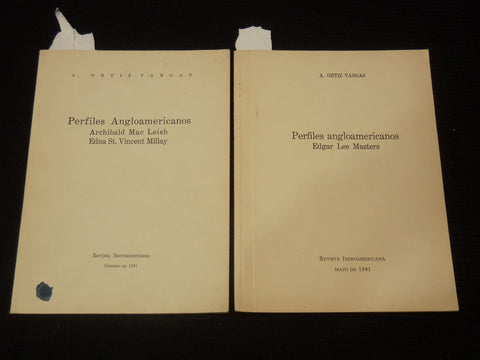 1941 A. ORTIZ VARGAS - PERFILES ANGLOAMERICANOS INSCRIBED LOT OF 2- K 2693