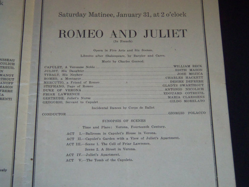 1924-1926 BOSTON OPERA HOUSE PROGRAM LOT OF 3 - GARDEN - SWARTHOUT - J 4010