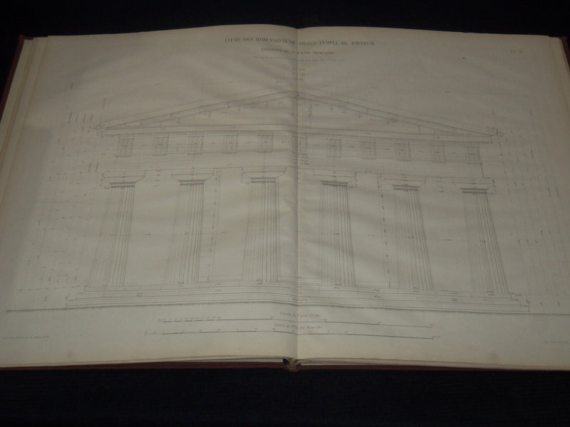 1868 ETUDE DES DIMENSIONS DEGRAND TEMPLE DE PAESTUM - PLANCHES - Z 284
