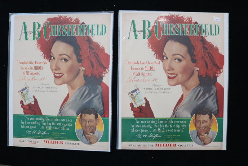 1940'S-1950'S LINDA DARNELL MAGAZINE ADVERTISEMENTS - LOT OF 33 - O 3795