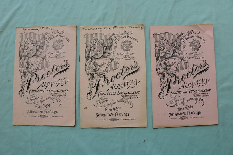 1900'S PROCTOR'S ALBANY THEATRE PROGRAMS - LOT OF 30 - O 3724