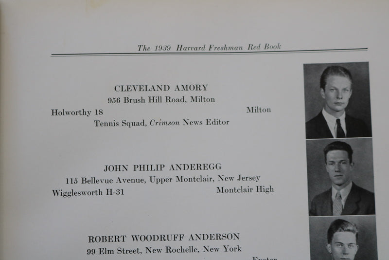 1939 THE HARVARD FRESHMAN RED BOOK - LEONARD BERNSTEIN-CLEVELAND AMORY - YB 3587