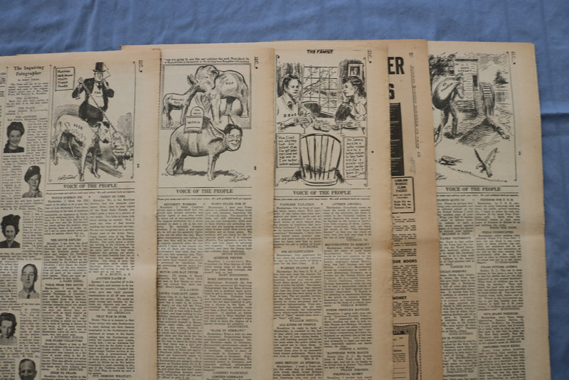 1943 NEW YORK DAILY NEWS CENTERFOLDS - WORLD WAR II - LOT OF 171 - O 3829