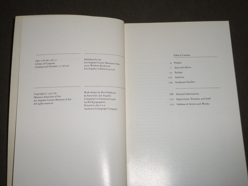 1977 LOS ANGELES COUNTY MUSEUM OF ART HANDBOOK - NICE PRINTS - KD 5114