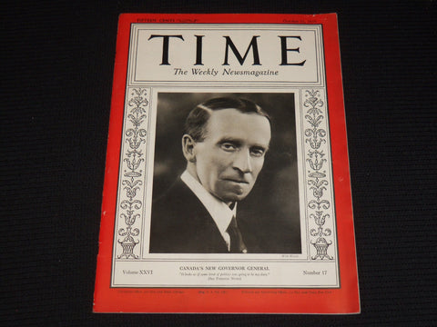 1935 OCTOBER 21 TIME MAGAZINE - GOVERNOR-GENERAL JOHN BUCHAN - T 491