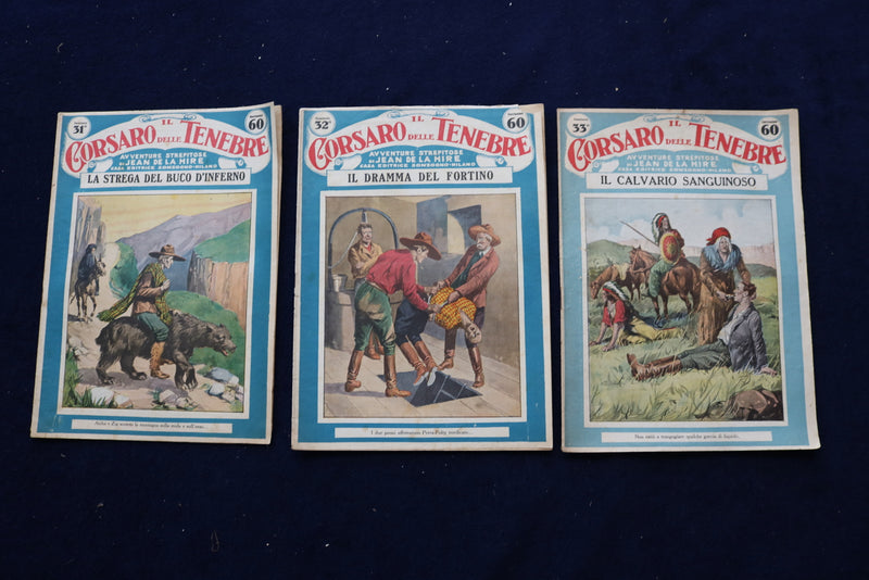 1920'S IL CORSARO DELLE TENEBRE MAGAZINES - LOT OF 39 OF 40 - ITALIAN - O 3546