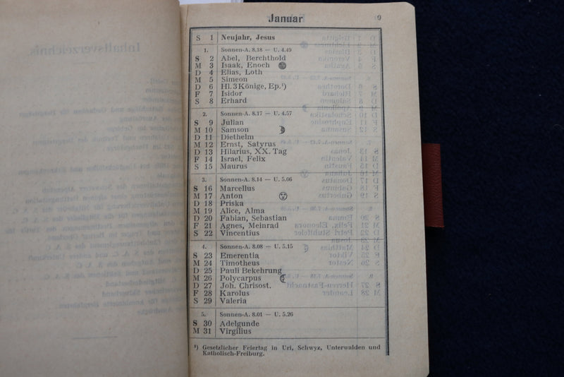 1927 BERGSTEIGER SKIFAHRER KALENDER - GERMAN TEXT - K 1504