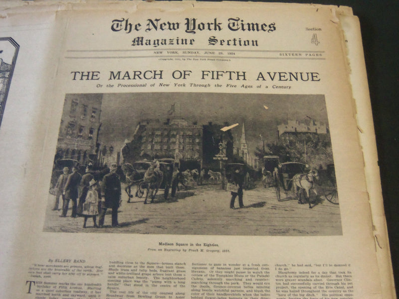 1923-1924 NEW YORK TIME MAGAZINE SECTIONS LOT OF 23 DIFFERENT ISSUES - NTL 67