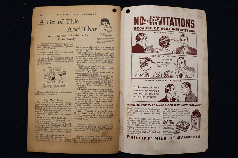 1938 NARD ALMANAC - MEIER DRUG COMPANY - COLUMBIA CITY, IN - SOFTCOVER - K 1493
