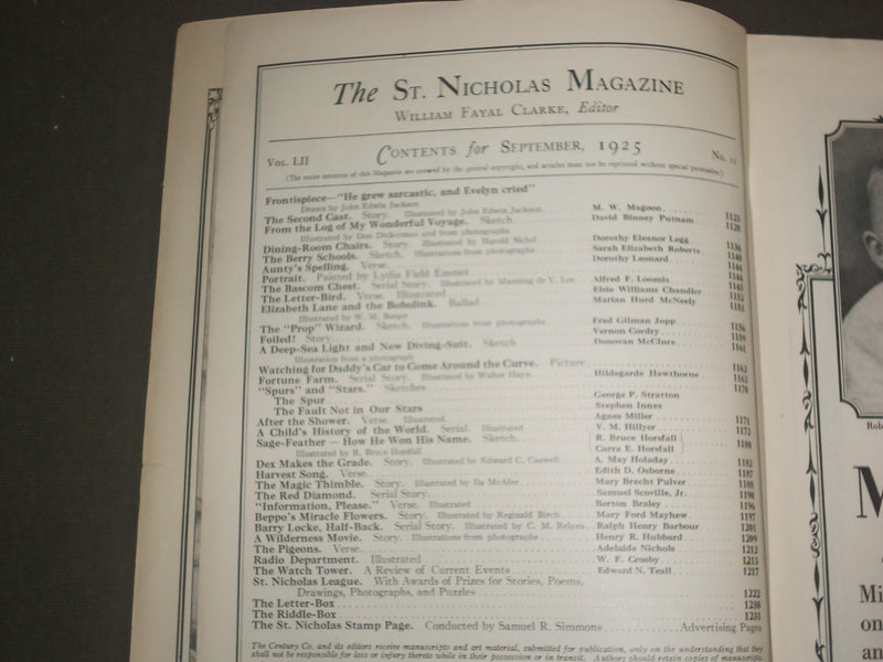 1925 SEPTEMBER ST. NICHOLAS MAGAZINE - ILLUSTRATIONS, STORIES & ADS - B 4644