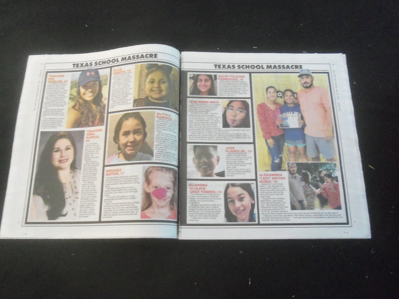 2022 MAY 26 NEW YORK POST NEWSPAPER- FACES OF CHILDREN KILLED IN UVALDE MASSACRE