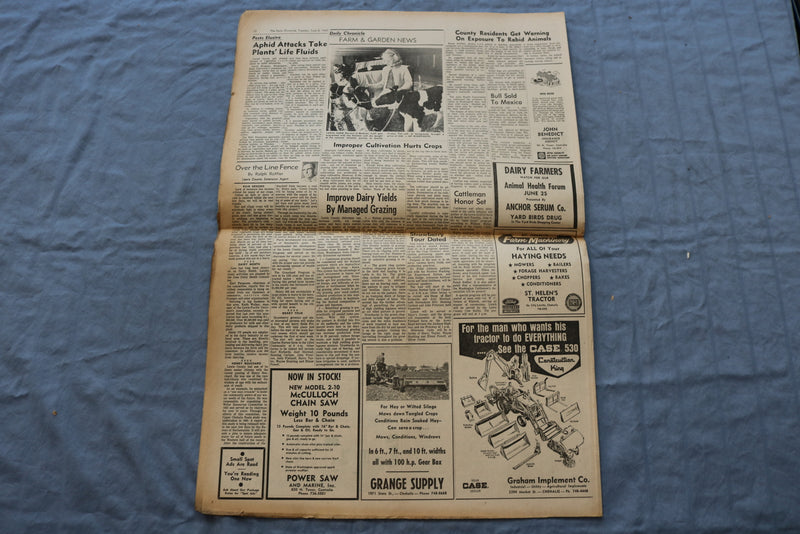 1965 JUNE 8 THE DAILY CHRONICLE NEWSPAPER - GEMINI 4 BACK FROM SPACE - NP 8518