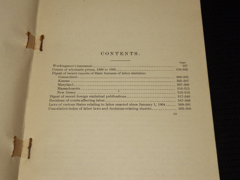 1906 MARCH BULLETIN OF THE BUREAU OF LABOR REPORT NO. 63 - K 39