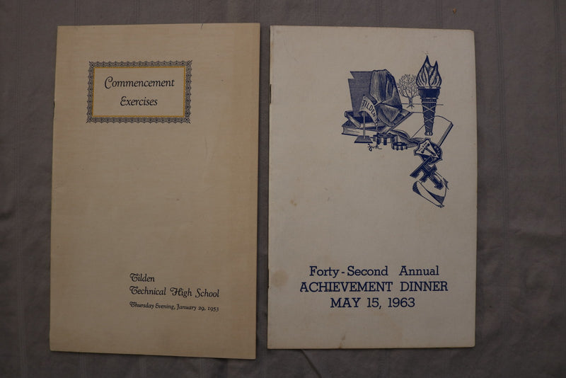 1920'S-1960'S TILDEN TECH HIGH SCHOOL EPHEMERA - LOT OF 10 PIECES - K 3447