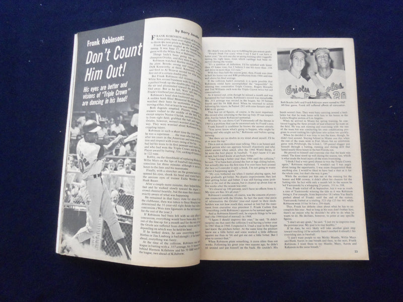 1968 COMPLETE BASEBALL MAGAZINE - YASTRZEMSKI-BROCK-GIBSON-LONBORG - SP 6118W