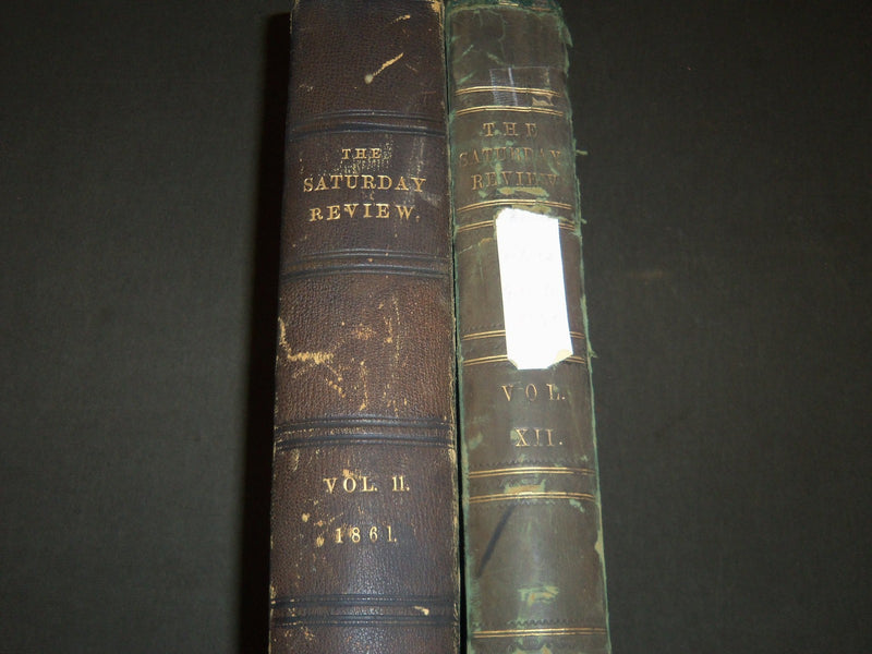 1861 SATURDAY REVIEW 2 BOUND VOLUMES - COMPLETE YR- PUBLISHED IN LONDON - R 1080