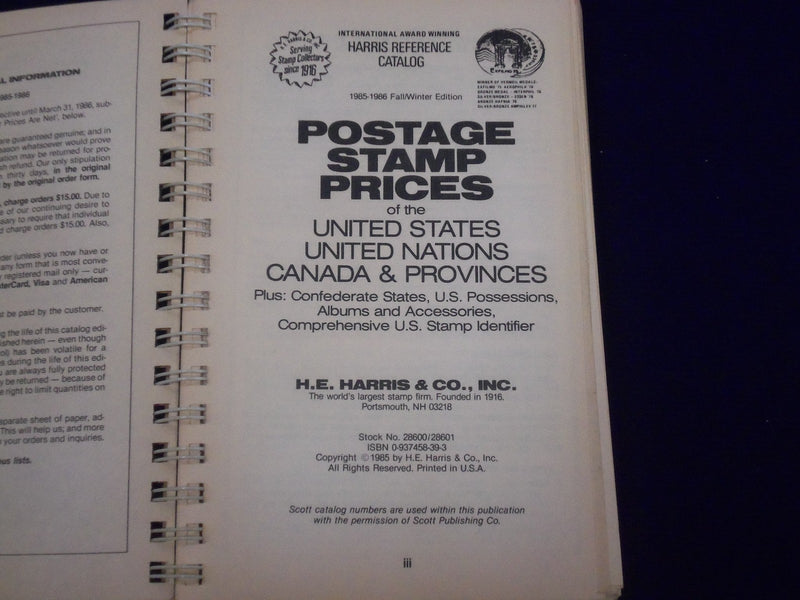 1985-1993 HARRIS POSTAGE STAMP SOFTCOVER GUIDES LOT OF 5 DIFFERENT - O 1996