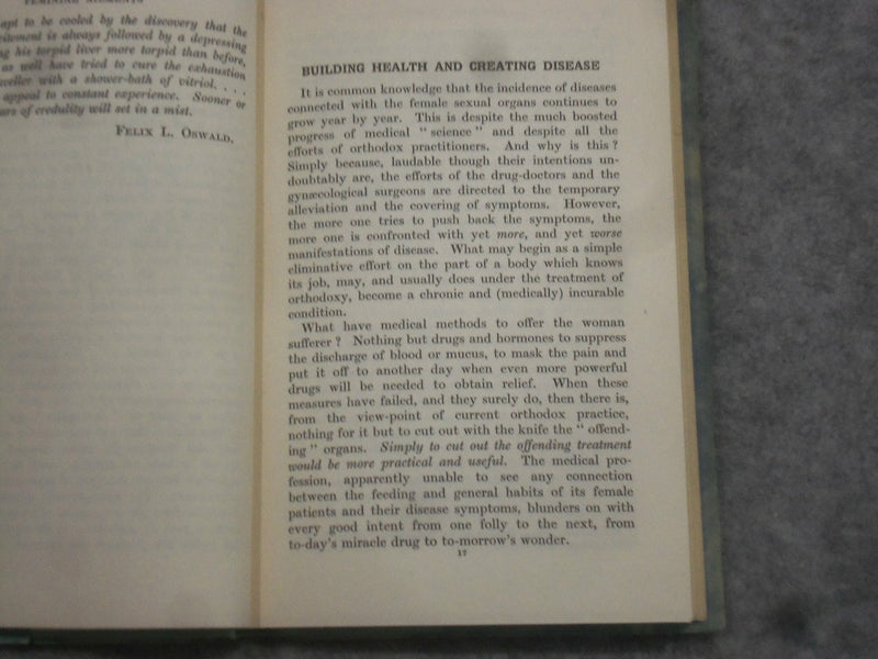 1952 FEMININE AILMENTS PREVENTION AND RELIEF BY KENNETH D. BASHAM D.O.- KD 2760M