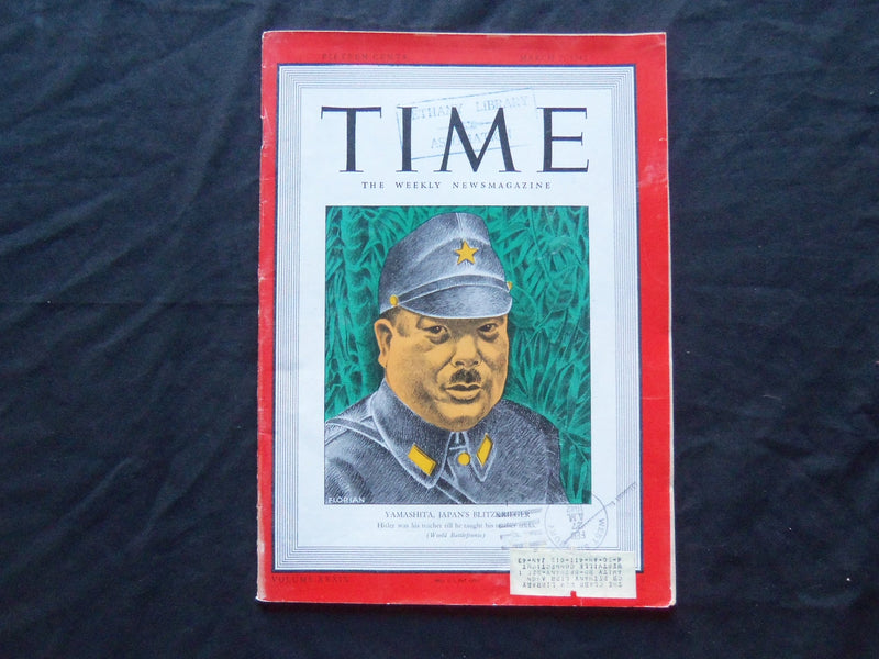 1942 MARCH 2 TIME MAGAZINE - GENERAL YAMASHITA - T 803
