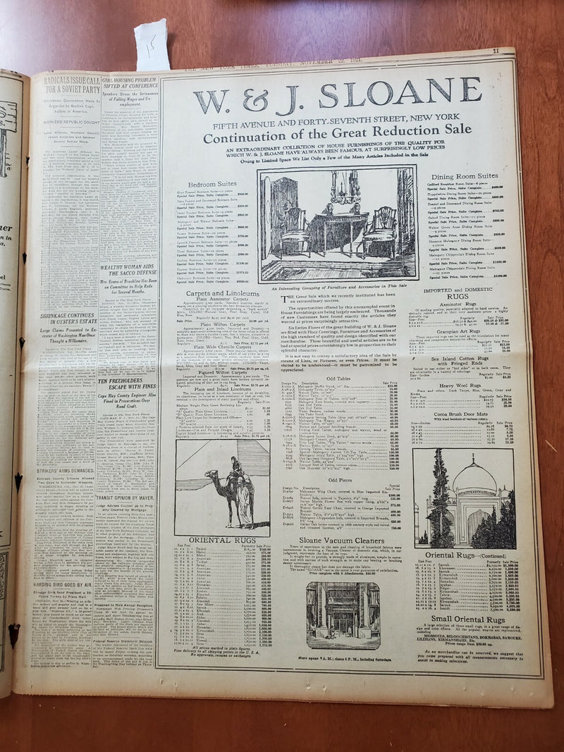 1921 NOV 22 NEW YORK TIMES NEWSPAPER-FRANCE NOT TO DEFEND LIBERTY ALONE -NT 8006