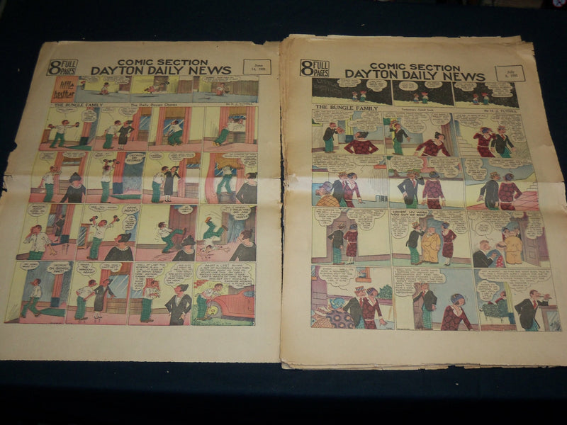 1930-1932 DAYTON DAILY NEWS COLOR COMIC PAGES LOT OF 26 -BUNGLE FAMILY - NTL 82I