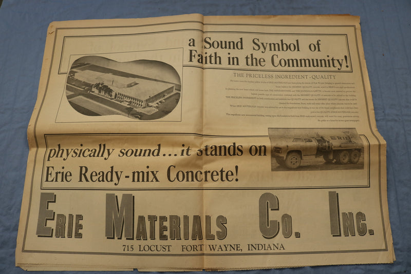 1958 MAY FORT WAYNE SENTINEL & JOURNAL - PROGRESS SECTIONS - LOT OF 2 - NP 8544