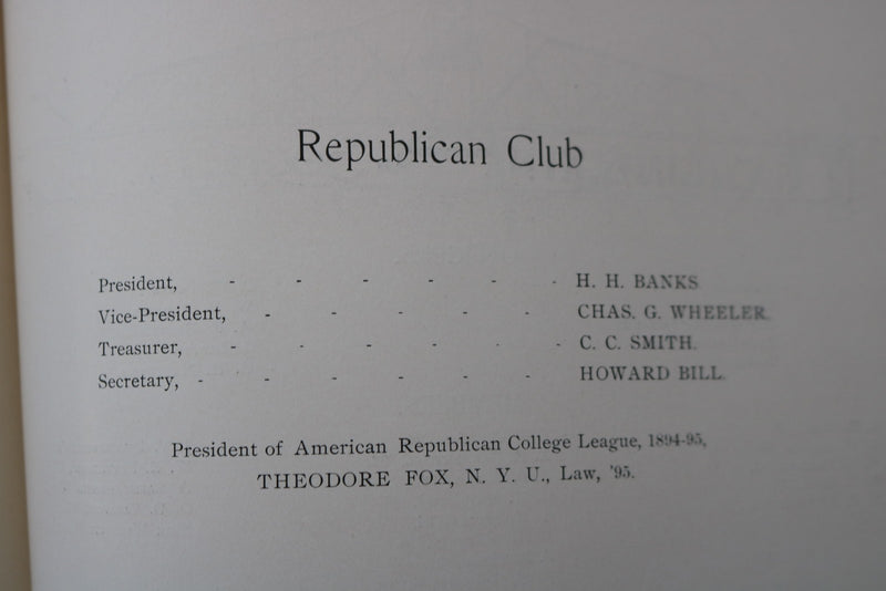 1896 THE VIOLET NEW YORK UNIVERSITY YEARBOOK - YB 3591