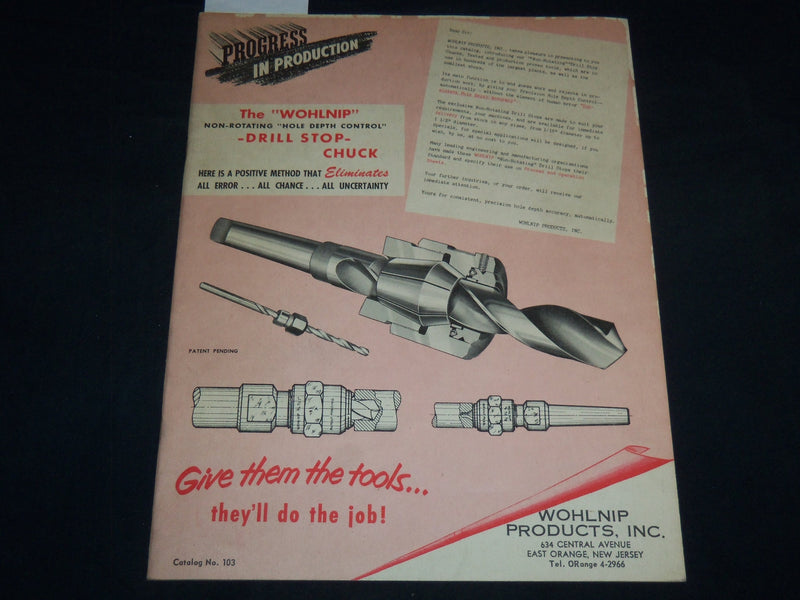 1950'S WOHLNIP PRODUCTS INC. CATALOGUE - EAST ORANGE NEW JERSEY - J 8151