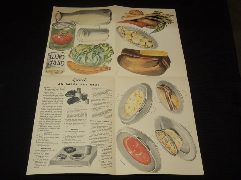 1931 DAIRYMEN'S FOOD MODELS FOLD-OUTS LOT OF 3 - BREAKFAST, LUNCH DINNER- K 2174