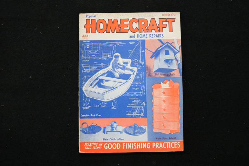 1951 AUG POPULAR HOMECRAFT MAGAZINE - GOOD FINISHING PRACTICES COVER - E 10395