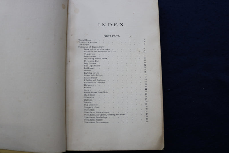 1888 WELLESLEY TOWN OFFICERS ANNUAL REPORT SOFTCOVER BOOK - K 906