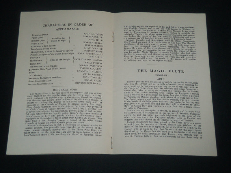1956-1957 ROYAL OPERA HOUSE COVENT GARDEN PROGRAM LOT OF 2 - J 4272