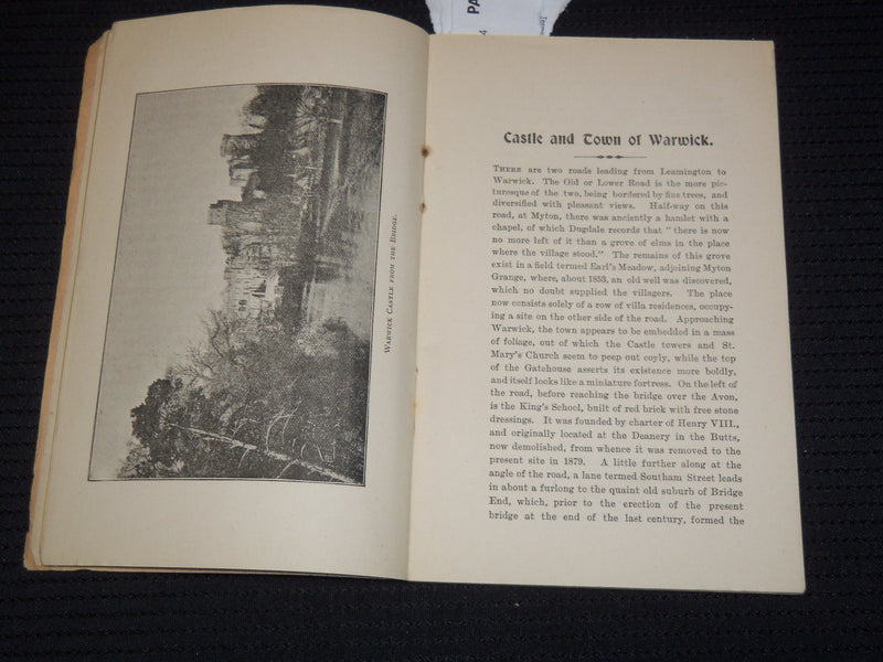 1898 WARWICK CASTLE AND TOWN GUIDE BY C. J. RIBTON-TURNER - J 9528