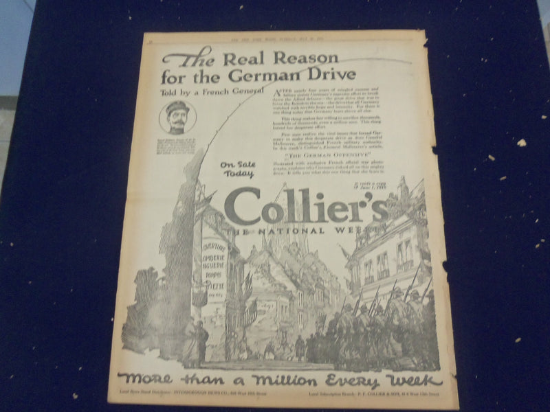 1918 MAY 28 NEW YORK TIMES - GERMANS GET CHEMIN DES DAMES - NT 8186