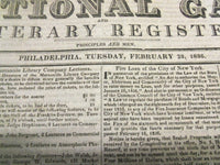 1834-1836 THE NATIONAL GAZETTE + LITERARY REGISTER NEWSPAPER LOT OF 26 - NP 1446