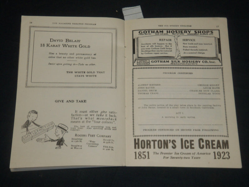 1923 GIVE AND TAKE - 49TH ST. THEATRE PROGRAM - NEW YORK - J 5690