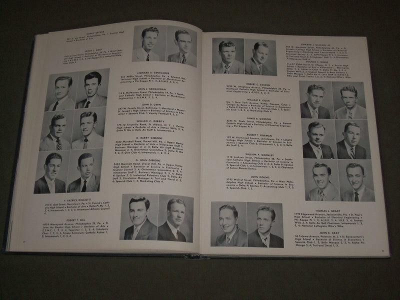 1951 THE BELLE AIR UNIVERSITY OF VILLANOVA YEARBOOK - GREAT PHOTOS - YB 1292