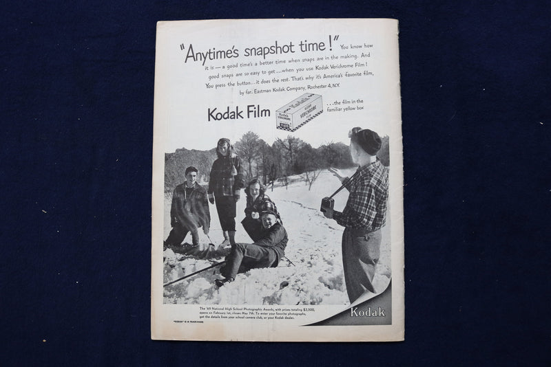 1949 JANUARY BOYS' LIFE MAGAZINE - SKIER COVER - E 22118