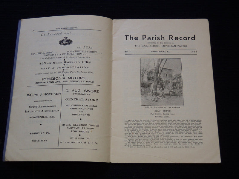 1935-1948 THE PARISH RECORD WOMELSDORF LOT OF 7 ISSUES - O 2805M