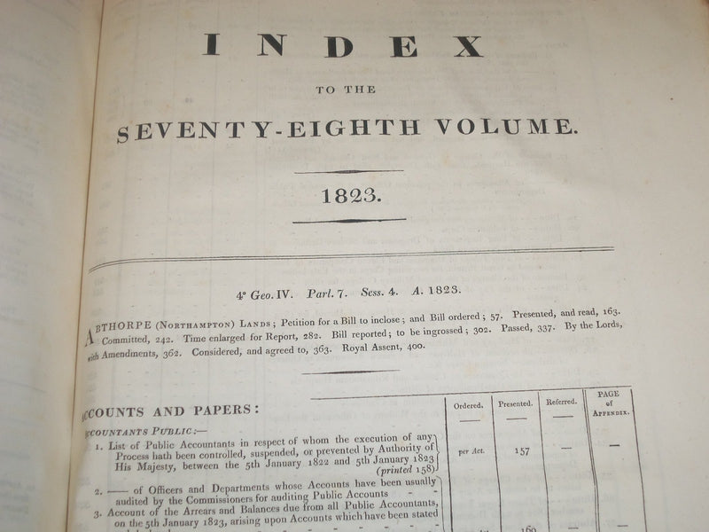 1823 JOURNALS OF THE HOUSE OF COMMONS - KING GEORGE IV 4TH YEAR REIGN - KD 4H