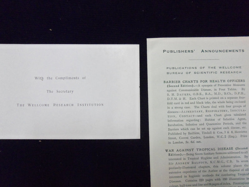 1933 THE WELLCOME RESEARCH INSTITUTION BOOK LONDON - CHICAGO EXPOSITION- KD 727U