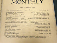 1905-1906 THE ATLANTIC MONTHLY MAGAZINE LOT 11 - STORIES & ARTICLES - WR 341Q