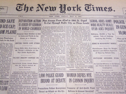 1931 MAY 8 NEW YORK TIMES - NEW AVENUE FROM 42ND TO 59TH ST. URGED - NT 5026