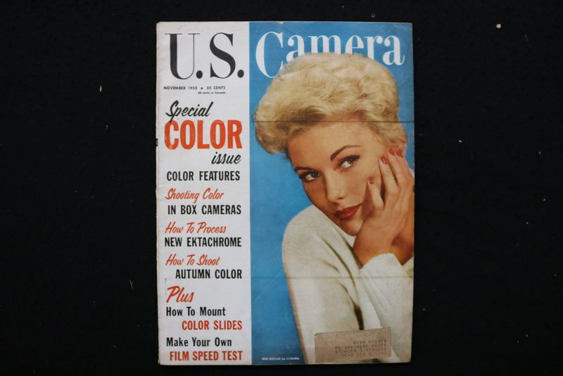 1955 NOVEMBER U.S. CAMERA MAGAZINE - KIM NOVAK COVER - E 25430