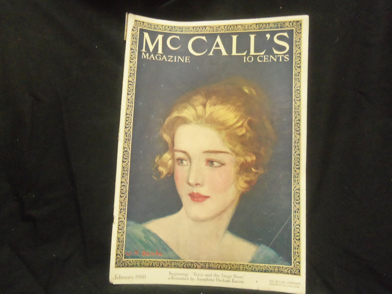 1920 FEBRUARY MCCALL'S MAGAZINE - GREAT PHOTOS AND ADS - ST 1126